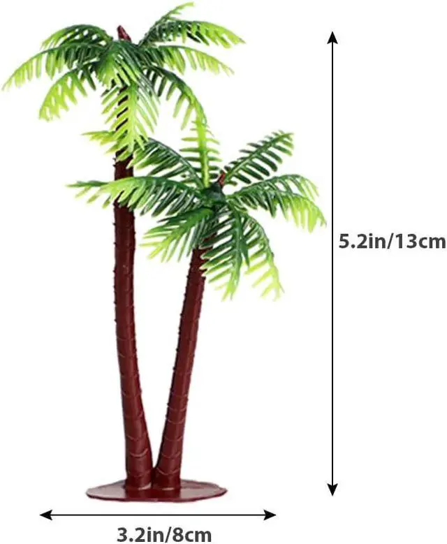 Alt view image 2 of 6 - 10pcs Plastic Palm Tree Model Trees - Miniature Palm Trees: Fake Plastic Trees for Plant Pots Bonsai Craft Micro Landscape DIY Decor