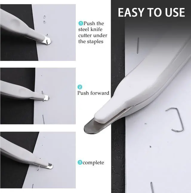 Alt view image 4 of 5 - Magnetic Staple Remover, Ergonomic Design Staple Puller Remover Tool, Easy Staple Extraction, White, Suitable for Office, School, Home