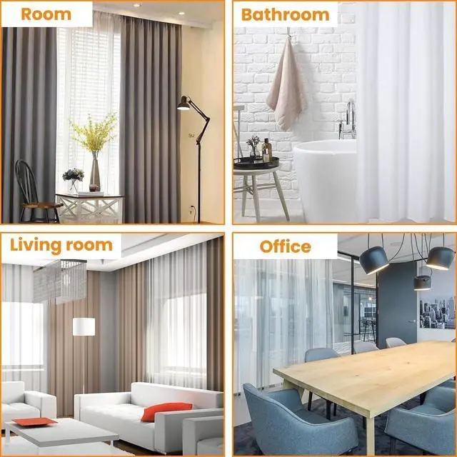 Alt view image 7 of 7 - 120 Pcs Shower Curtain Track Gliders & Curtain Hooks Set | Ceiling Mount Sliding Track S Shaped Metal Drapery Hooks and Plastic Rollers Sets for Drape Rails and Tracks
