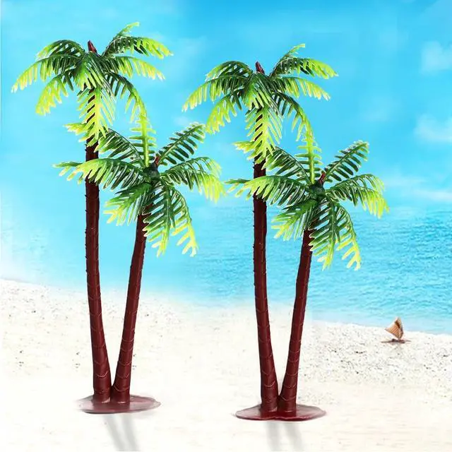 Alt view image 5 of 6 - 10pcs Plastic Palm Tree Model Trees - Miniature Palm Trees: Fake Plastic Trees for Plant Pots Bonsai Craft Micro Landscape DIY Decor