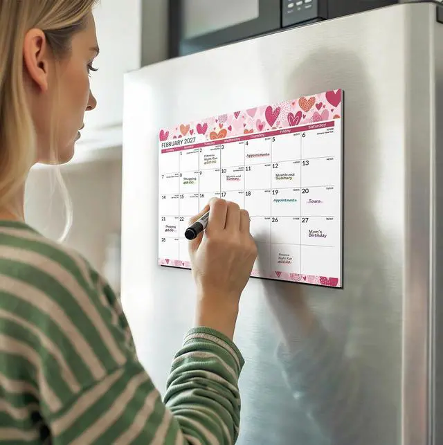 Alt view image 5 of 7 - SUNEE Magnetic Calendar for Refrigerator 2026-2027 from July 2026 to March 2028, Fridge Calendar Magnet 21 Months for Family, 8.5"x11" Monthly Wall Calendar, Seasonal