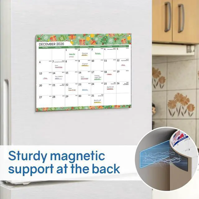 Alt view image 6 of 7 - SUNEE Magnetic Calendar for Refrigerator 2026-2027 from July 2026 to March 2028, Fridge Calendar Magnet 21 Months for Family, 8.5"x11" Monthly Wall Calendar, Seasonal