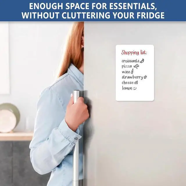 Alt view image 4 of 7 - Small Magnetic Whiteboard for Fridge 5x7 in - Dry Erase Board for Refrigerator - Small Magnet List for Frig - Magnetics White Board Sheet - Fridge List Magnet - Mini Magnetic Grocery Shoping