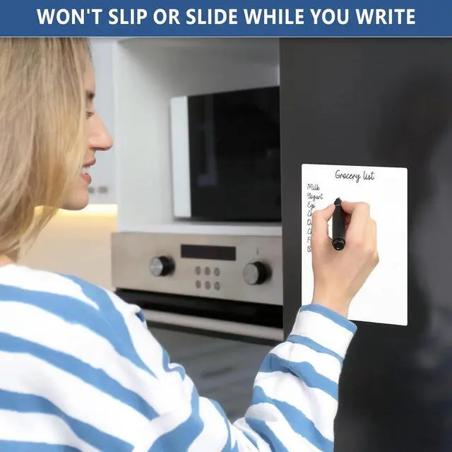 Alt view image 5 of 7 - Small Magnetic Whiteboard for Fridge 5x7 in - Dry Erase Board for Refrigerator - Small Magnet List for Frig - Magnetics White Board Sheet - Fridge List Magnet - Mini Magnetic Grocery Shoping