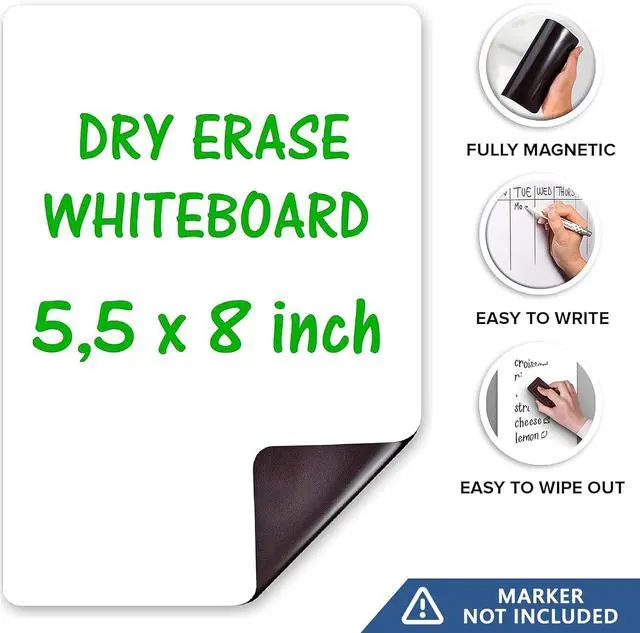 Alt view image 3 of 7 - Small Magnetic Whiteboard for Fridge 5x7 in - Dry Erase Board for Refrigerator - Small Magnet List for Frig - Magnetics White Board Sheet - Fridge List Magnet - Mini Magnetic Grocery Shoping