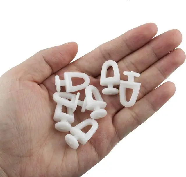 Alt view image 3 of 5 - Curtain Track Rollers 60PCS 11mm/0.43Inch Dia White Plastic Curtain Track Carrier Glide Rollers, Drapery Rail Sliding Glider for Windows Shower Curtain Tracks