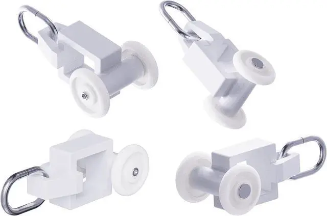 Alt view image 6 of 6 - 30Pcs 0.44" Dia Curtain Track Rollers Plastic Twin Wheeled Carriers Drapery Rail for Windows Shower Curtain Tracks