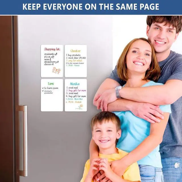 Alt view image 6 of 7 - Small Magnetic Whiteboard for Fridge 5x7 in - Dry Erase Board for Refrigerator - Small Magnet List for Frig - Magnetics White Board Sheet - Fridge List Magnet - Mini Magnetic Grocery Shoping