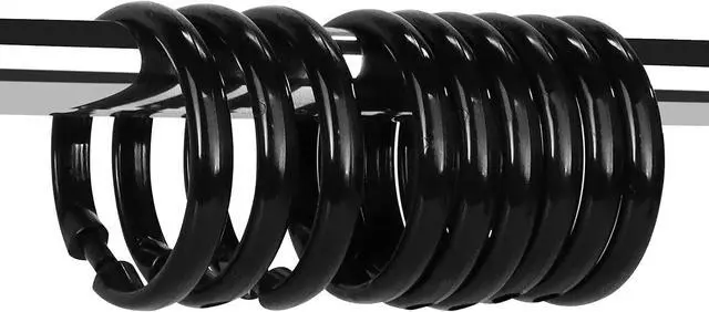 Main image of Black Shower Curtain Hooks Rings, 12 Pcs Circular Plastic Shower Curtain Rings for Bathroom, Plastic Shower Curtain Hooks for Shower Curtain Rod, Black Shower Hooks Rings for Shower Curtain