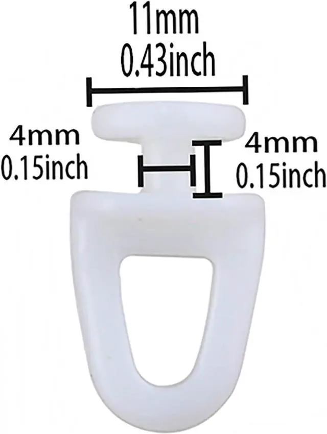 Alt view image 4 of 5 - Curtain Track Rollers 60PCS 11mm/0.43Inch Dia White Plastic Curtain Track Carrier Glide Rollers, Drapery Rail Sliding Glider for Windows Shower Curtain Tracks