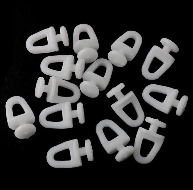 Alt view image 5 of 5 - Curtain Track Rollers 60PCS 11mm/0.43Inch Dia White Plastic Curtain Track Carrier Glide Rollers, Drapery Rail Sliding Glider for Windows Shower Curtain Tracks