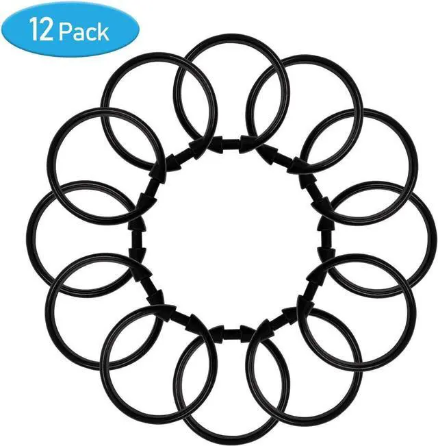 Alt view image 7 of 7 - Black Shower Curtain Hooks Rings, 12 Pcs Circular Plastic Shower Curtain Rings for Bathroom, Plastic Shower Curtain Hooks for Shower Curtain Rod, Black Shower Hooks Rings for Shower Curtain
