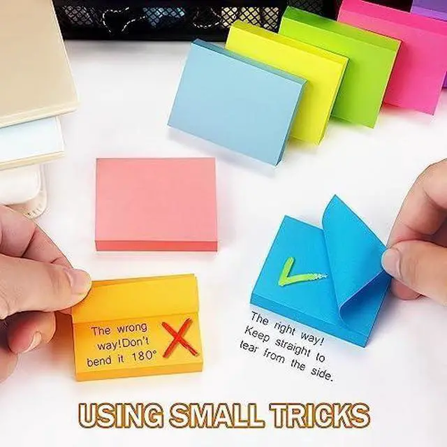 Alt view image 5 of 7 - Sticky Notes 1.5x2 in, Bright Colors Self-Stick Pads 8 Pads, 100 Sheets/Pad | Suitable for Home, Office, Notebooks, and School