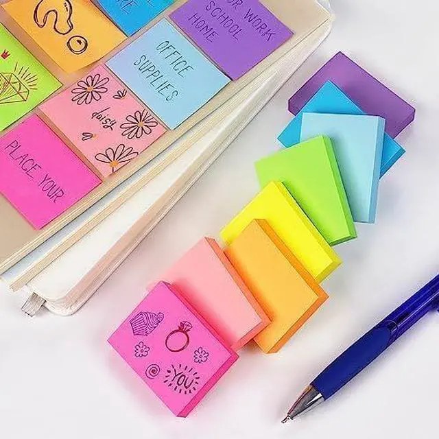 Alt view image 7 of 7 - Sticky Notes 1.5x2 in, Bright Colors Self-Stick Pads 8 Pads, 100 Sheets/Pad | Suitable for Home, Office, Notebooks, and School