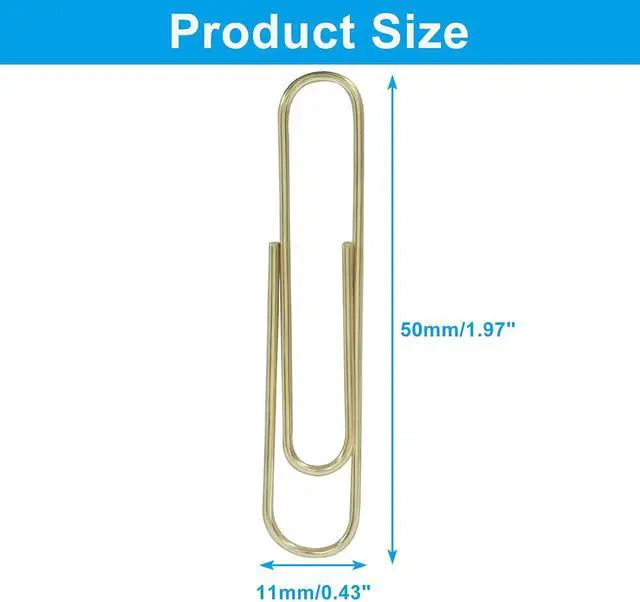 Alt view image 2 of 5 - 2 Inch Large Paper Clips, Rose Gold, 100Pcs | Coated Jumbo, Reusable, For Office School Home, Document Organizing