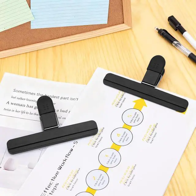 Alt view image 6 of 7 - OWLKELA 6 Pcs Chip Clips,6 inch x 3.4 inch, Black | Heavy Duty Seal Grip, Plastic Bag Clips, Ideal for Kitchen, Pantry, Home & Food Packages