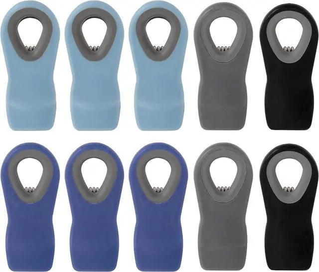 Main image of Chip Clips, Bag Clips, Magnetic Bread Food Package with Silicone Textured Mouth (10pcs Blue)