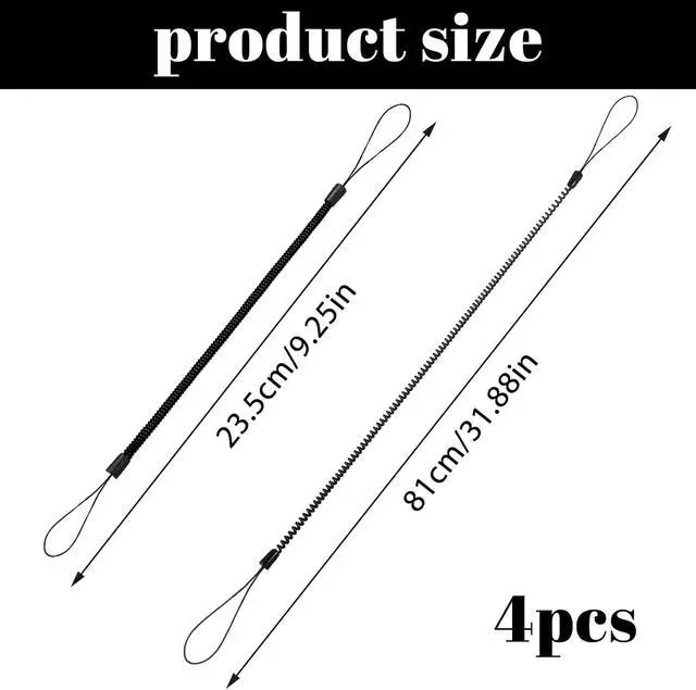 Alt view image 2 of 7 - 4 PCS Pen Leash, Elastic Tether Lanyard for Touch Pens, Retractable Spring Coil Strap Stylus Lanyard Cord for Touchscreen, Clipboard
