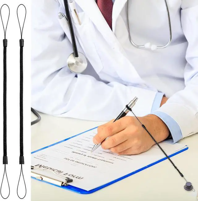 Alt view image 7 of 7 - 4 PCS Pen Leash, Elastic Tether Lanyard for Touch Pens, Retractable Spring Coil Strap Stylus Lanyard Cord for Touchscreen, Clipboard