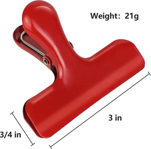 Alt view image 3 of 7 - Chip Clips 10 Pack, 3 Inches Wide Metal Bag Clips for Bread & Food Packages, 10 Pieces in 5 Colors. Heavy Duty Air Tight Seal Kitchen Clamps and Paper Clamps