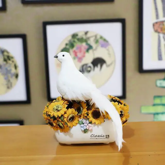 Alt view image 3 of 7 - 3 Pcs Large White Dove Artificial Dove Birds 8-Inch for Wedding Decoration Craft Home Garden Ornaments Flowers Floral Yard Patio Wreath Designs Christmas Tree Decor