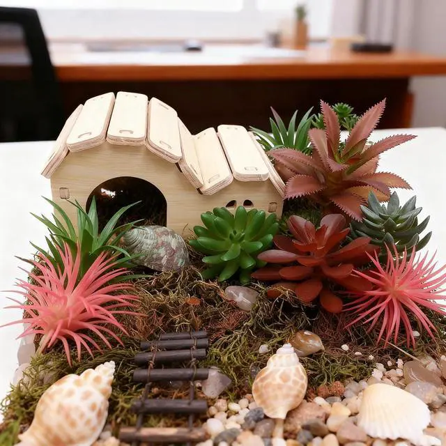 Alt view image 7 of 7 - 16 Pcs Artificial Succulents Plants Faux Plastic Succulents Assortment in Green & Colorful Tones for DIY Crafts, Floral Walls, Home, Garden, Office Decor, Party & Cake Decorations
