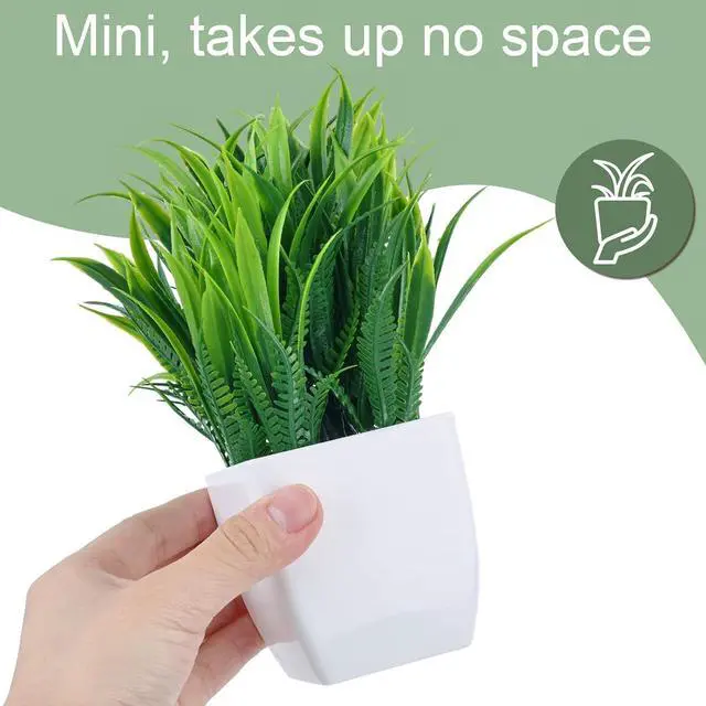 Alt view image 3 of 6 - DomeStar 2 PCS Small Fake Plants Potted | Indoor Office Desk, Apartment Wedding Tabletop, Greenery Decorations