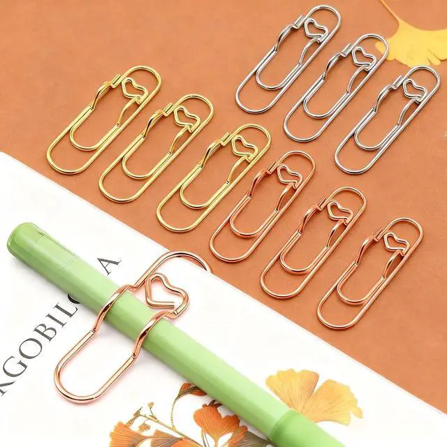 Alt view image 5 of 7 - Venupple Pen Holder Clip, 9 Pack Large PaperClips Oversized Pen Clips for Notebook, Colorful Metal Pencil Holder