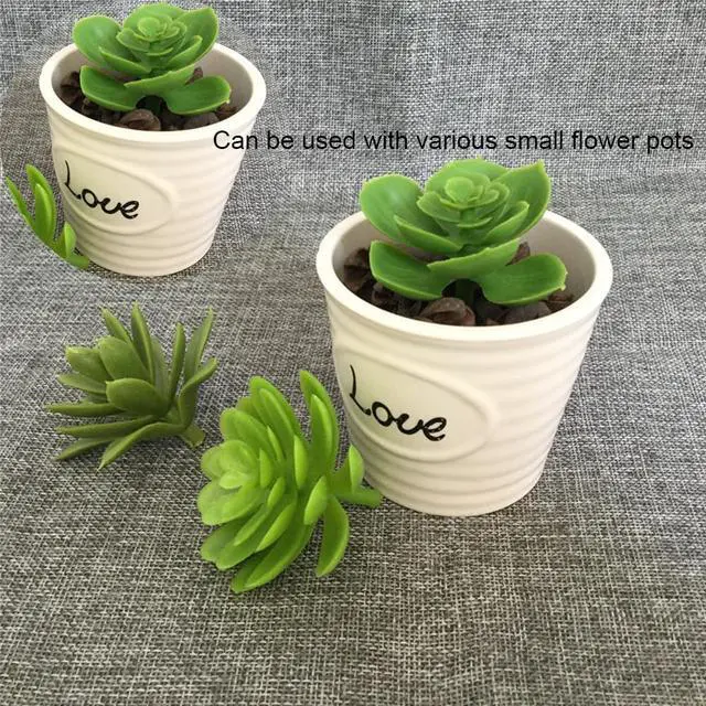 Alt view image 4 of 7 - 3pcs Faux Succulents Artificial Succulents Unpotted Realistic Mini Fake Plants for Home Decor Desk Bedroom Bathroom Office Shelf Decoration