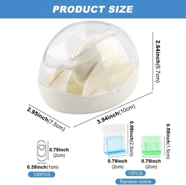 Alt view image 2 of 7 - Paper Clip Holder, Magnetic Paperclip Holders for Desk, No-n-slip Paperclip Dispenser Holder with 110pcs Clips for School Office Supplies(COLOR:white)