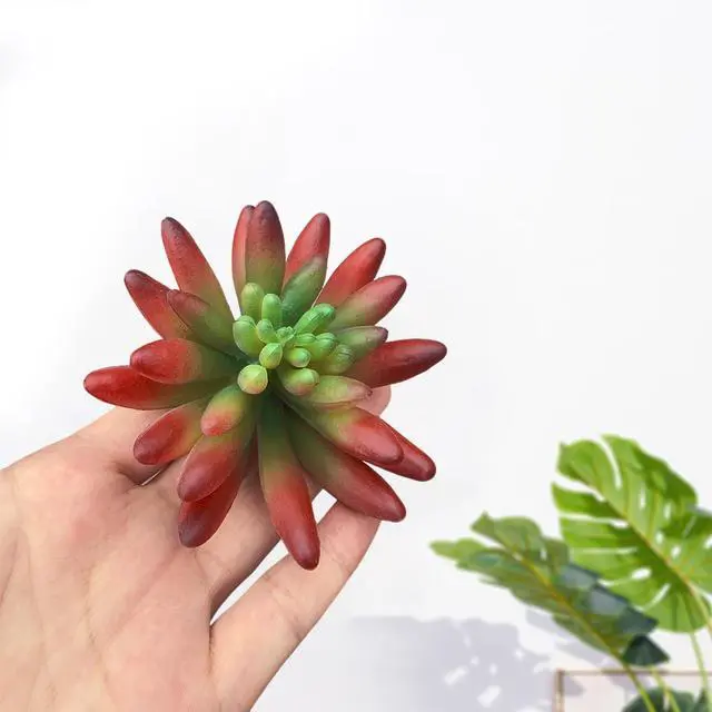 Alt view image 3 of 7 - 2 Pcs Artificial Succulent Plants, Realistic Fake Succulents, Artificial Plant for Garden Arrangement Decor, Red