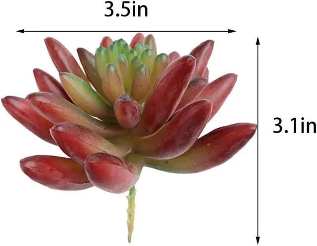 Alt view image 6 of 7 - 2 Pcs Artificial Succulent Plants, Realistic Fake Succulents, Artificial Plant for Garden Arrangement Decor, Red