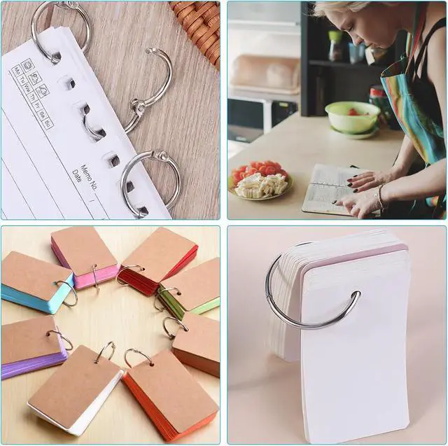 Alt view image 2 of 7 - 16PCS Binder Rings, 1 Inch Loose Leaf Rings for Flash/Index Cards | Excellent Metal Small-Project Organizer for School, Office,Crafts, Suitable for Recipe Books and Key Chains