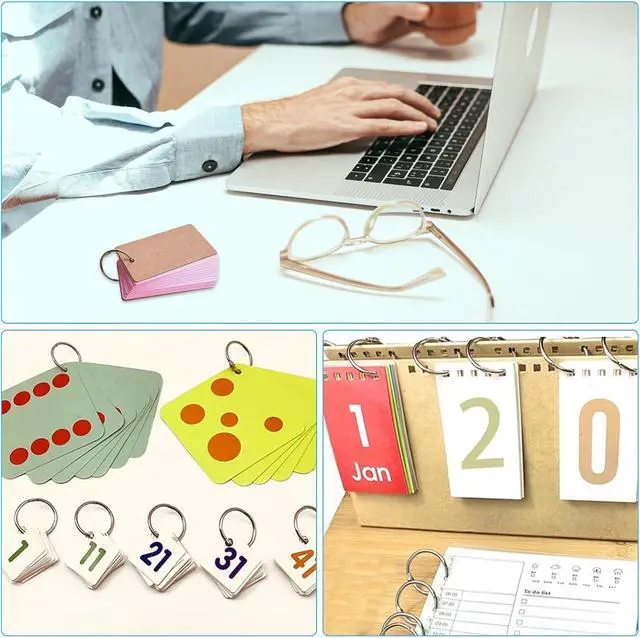 Alt view image 5 of 7 - 16PCS Binder Rings, 1 Inch Loose Leaf Rings for Flash/Index Cards | Excellent Metal Small-Project Organizer for School, Office,Crafts, Suitable for Recipe Books and Key Chains