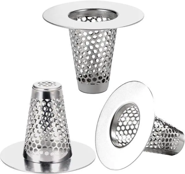 Main image of Bathroom Sink Drain Strainers for 1.1"-1.25" Depth Than 1.6" Drain Hole Catcher for Bathroom Sink,Laundry, Utility, RV Sink.Small Conical Bathroom Sink Strainer Basket
