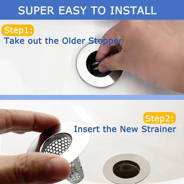 Alt view image 4 of 6 - Bathroom Sink Drain Strainers for 1.1"-1.25" Depth Than 1.6" Drain Hole Catcher for Bathroom Sink,Laundry, Utility, RV Sink.Small Conical Bathroom Sink Strainer Basket