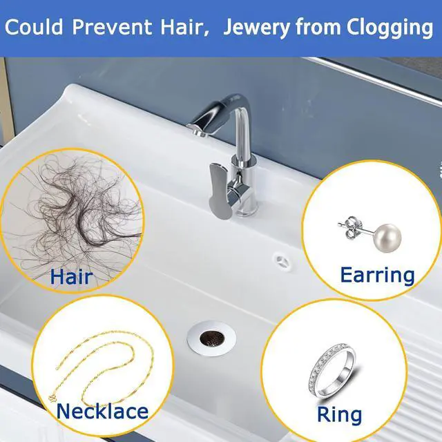 Alt view image 5 of 6 - Bathroom Sink Drain Strainers for 1.1"-1.25" Depth Than 1.6" Drain Hole Catcher for Bathroom Sink,Laundry, Utility, RV Sink.Small Conical Bathroom Sink Strainer Basket