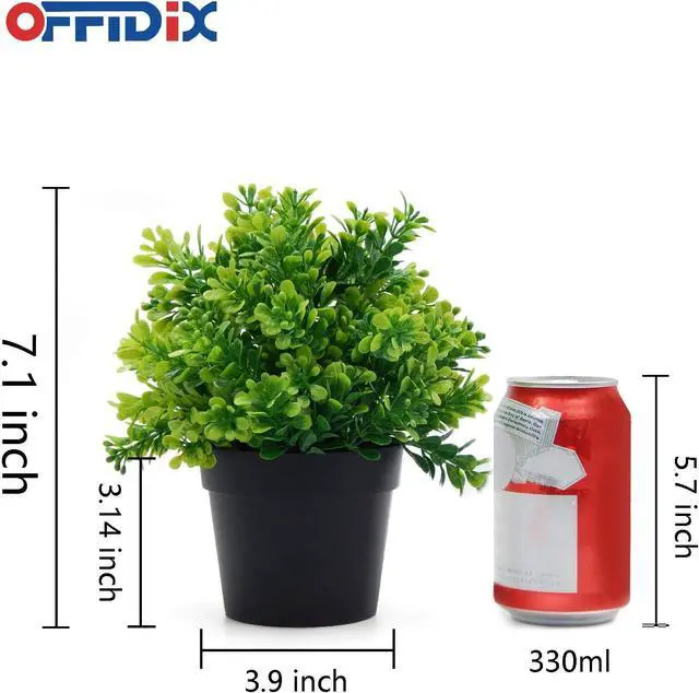 Alt view image 2 of 7 - OFFIDIX Artificial Plastic Plants with Pots, Fake Plastic Eucalyptus Plants for Home Office Decoration, Small Faux Plastic Plants for Indoor Decor