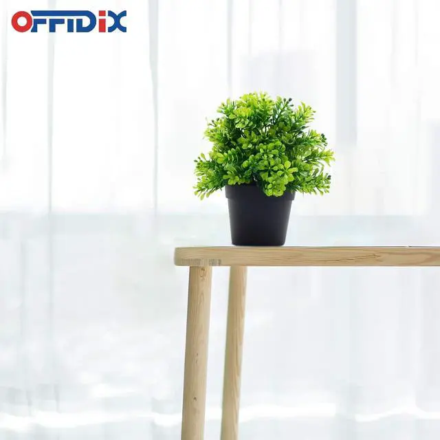 Alt view image 3 of 7 - OFFIDIX Artificial Plastic Plants with Pots, Fake Plastic Eucalyptus Plants for Home Office Decoration, Small Faux Plastic Plants for Indoor Decor
