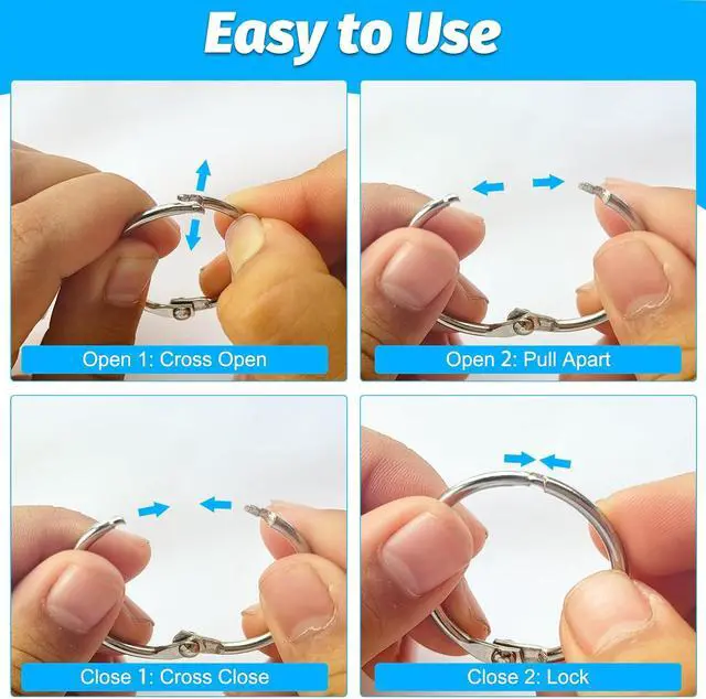 Alt view image 6 of 7 - 16PCS Binder Rings, 1 Inch Loose Leaf Rings for Flash/Index Cards | Excellent Metal Small-Project Organizer for School, Office,Crafts, Suitable for Recipe Books and Key Chains