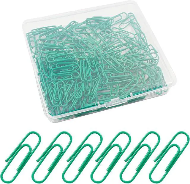 Alt view image 2 of 5 - 200 Pack Paper Clips 1.1 Inch (28mm) Small Assorted Colored, Green | Office Clips, For Bookmark Organize, Home Office School