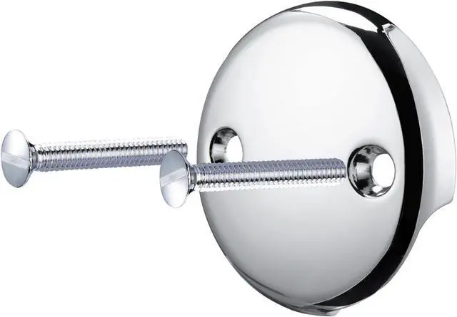Main image of Uni-Green Universal Tub Overflow Faceplate, Polished Chrome, Solid Brass Construction (2-Hole)