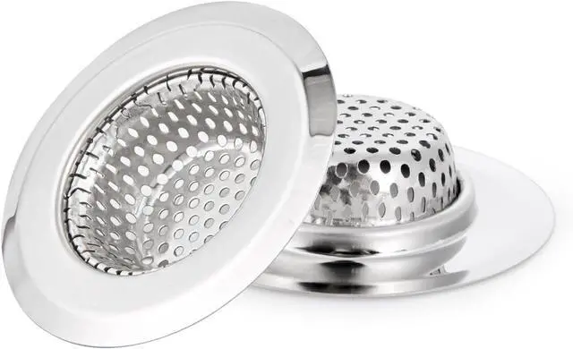 Main image of CORNERJOY 2PCS Bathtub Drain Strainer Cover - 2.84 inch Stainless Steel Shower Drain Hair Catcher