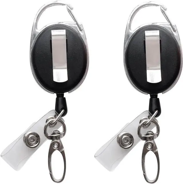 Main image of Retractable Badge Reel with Claw Clasp and Clip for Id Card Holders (2Pack)
