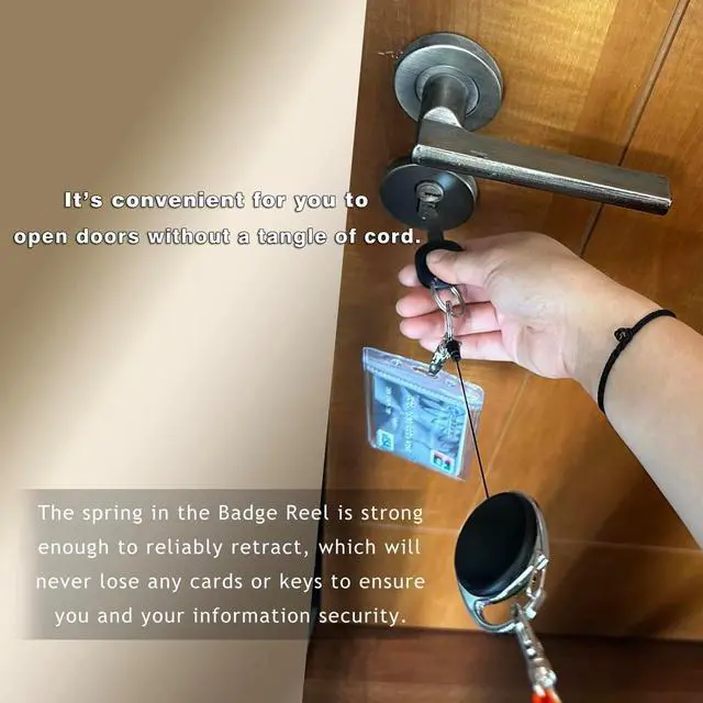 Alt view image 4 of 7 - Retractable Badge Reel with Claw Clasp and Clip for Id Card Holders (2Pack)