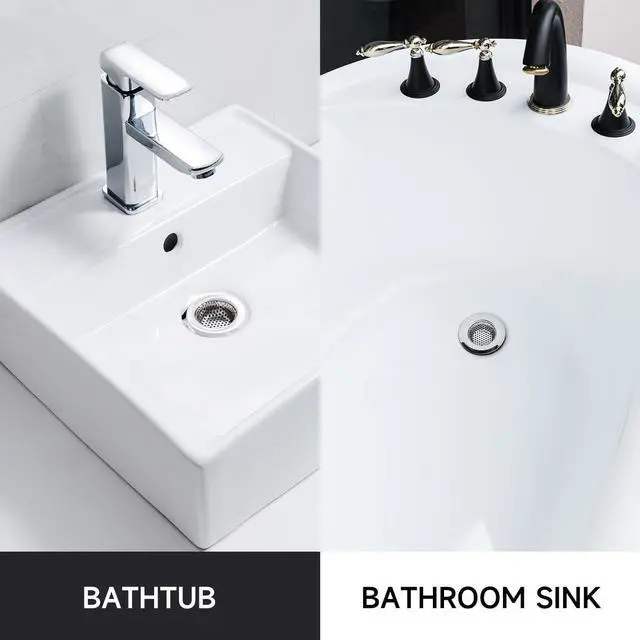 Alt view image 4 of 7 - CORNERJOY 2PCS Bathtub Drain Strainer Cover - 2.84 inch Stainless Steel Shower Drain Hair Catcher