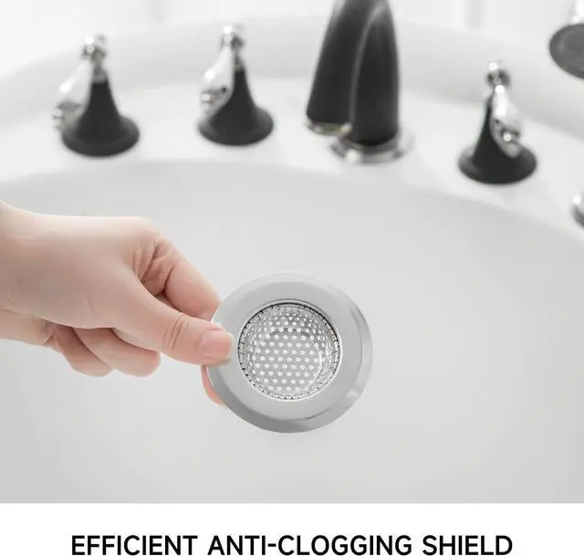 Alt view image 5 of 7 - CORNERJOY 2PCS Bathtub Drain Strainer Cover - 2.84 inch Stainless Steel Shower Drain Hair Catcher