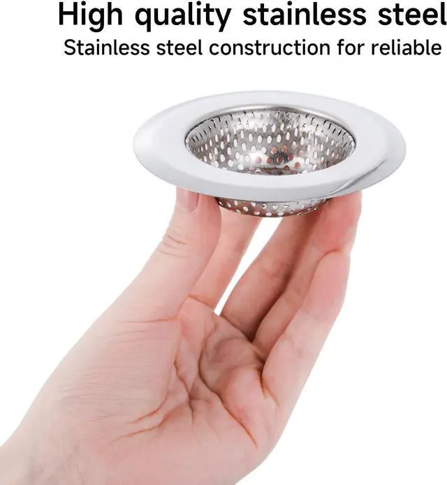 Alt view image 7 of 7 - CORNERJOY 2PCS Bathtub Drain Strainer Cover - 2.84 inch Stainless Steel Shower Drain Hair Catcher