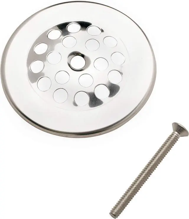 Alt view image 2 of 3 - Plumb Pak PP826-64 Bathtub Dome Grid Strainer with Screw, 3", Polished Chrome