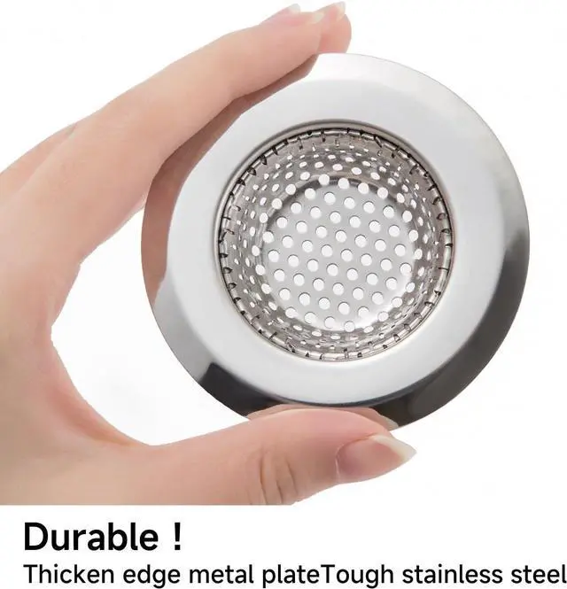 Alt view image 6 of 7 - CORNERJOY 2PCS Bathtub Drain Strainer Cover - 2.84 inch Stainless Steel Shower Drain Hair Catcher